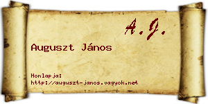 Auguszt János névjegykártya
