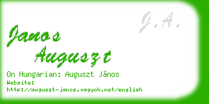 janos auguszt business card
